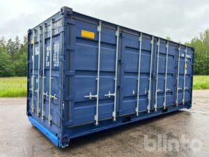 Container 20-fot på växlarram