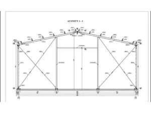 Stålstomme 12x24 meter - 288 m2