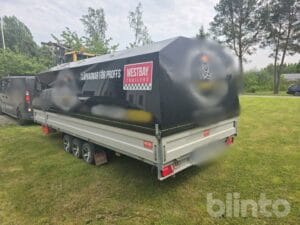 Släpvagn med aluminiumkåpa tipp och vinsch