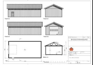 Maskinhall / Garage 112 kvm byggsats