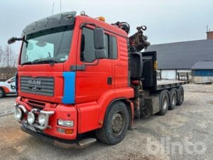 Lastbil med kran och krok MAN TGA 35.480 8X4-4 BL