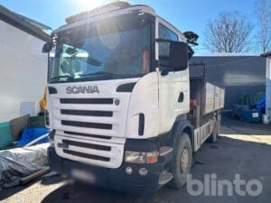 Kranbil med flak SCANIA R420 LB6X2